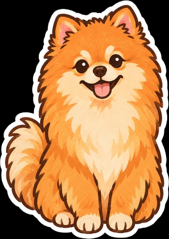 Ilustrace malého pomeraniana